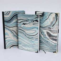 Notizbuch A4 “Marmoriert Hellblau”