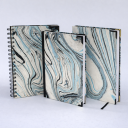 Notizbuch A5 "Marmoriert Hellblau"