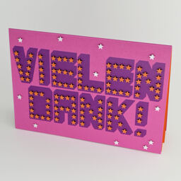 3-D Karte "Vielen Dank" pink