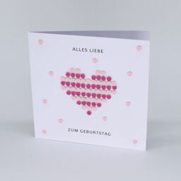 3-D Karte "Herz" rot/rosa