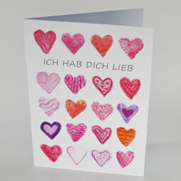 Karte A5 "Ich hab dich lieb" 1