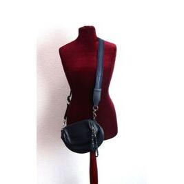 Dunkelblaue Schultertasche aus Leder