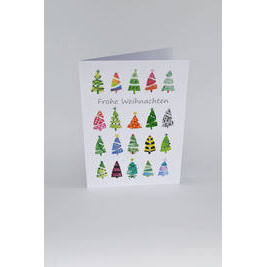 Weihnachtskarte A5 "Oh Tapabäume" Bunt
