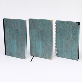 Notizbuch A4 Kork "Petroleum Blau"