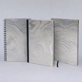 Notizbuch A5 “Marmoriert Silber”