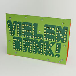 3-D Karte "Vielen Dank" grün