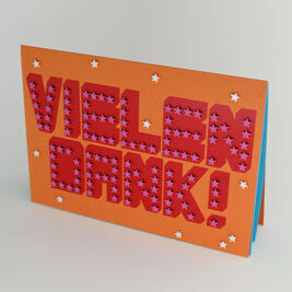 3-D Karte "Vielen Dank" orange