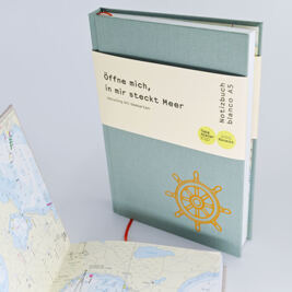 Notizbuch A5 "Seekarten" Steuerrad