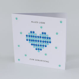 3-D Karte "Herz" blau