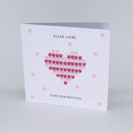 3-D Karte "Herz" rot/rosa