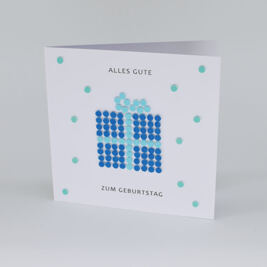 3-D Karte "Geschenk" Blau