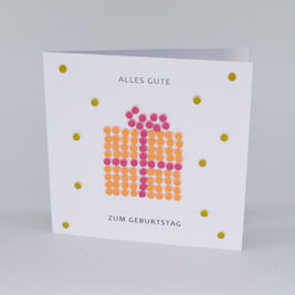 3-D Karte "Geschenk" Orange