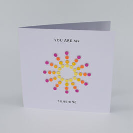 3-D Karte "Sunshine" gelb/pink