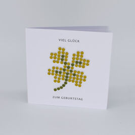 3-D Karte "Viel Glück" Hellgrün
