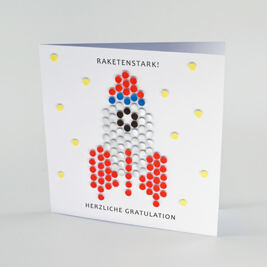 3-D Karte "Raketenstark!"