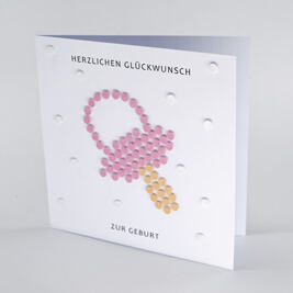3-D Karte "Zur Geburt" Mädchen