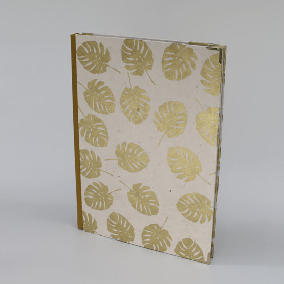 Notizbuch A4 “Golden Leaf” Stoffrücken