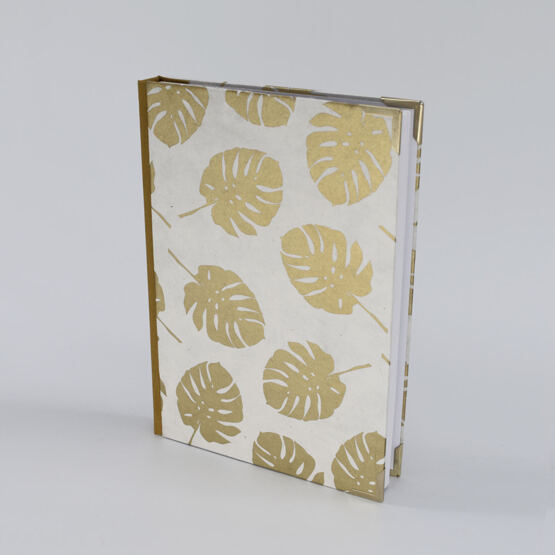 Notizbuch A5 "Golden Leaf" Stoffrücken
