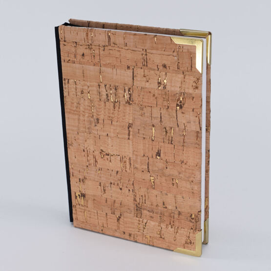 Notizbuch A6 Kork "Gold Flecks" Stoffrücken
