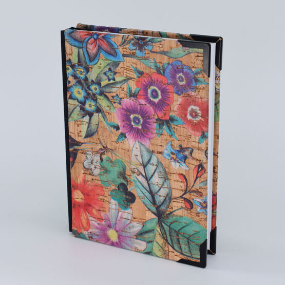 Notizbuch A6 Kork "Tropical" Stoffrücken