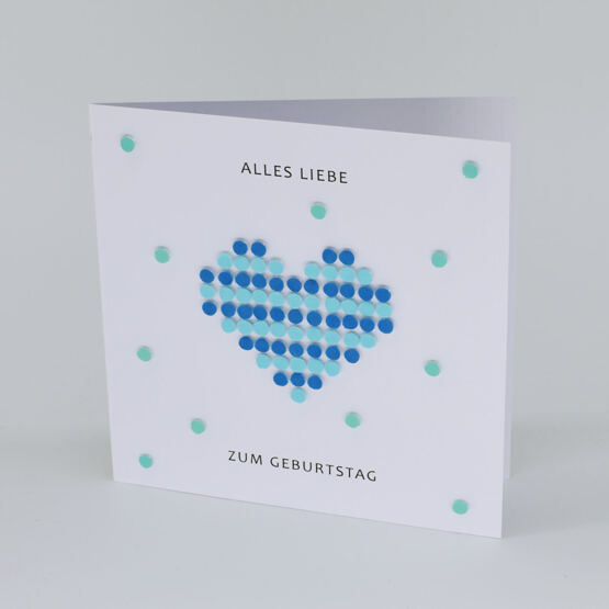 3-D Karte "Herz" blau