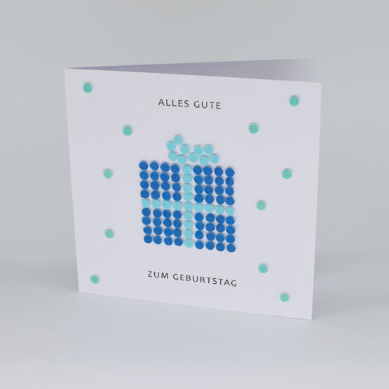 3-D Karte "Geschenk" Blau