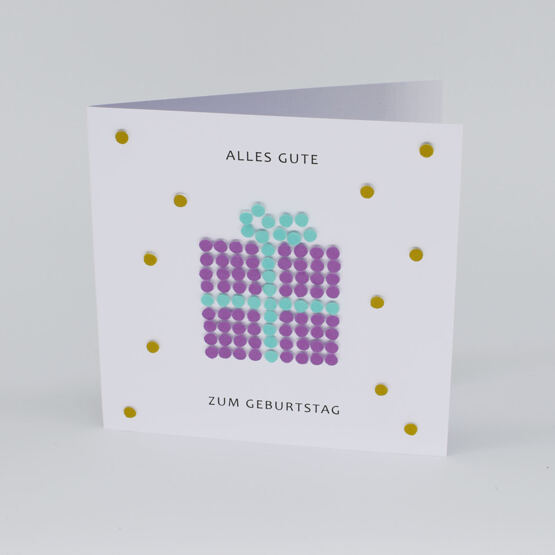 3-D Karte "Geschenk" Violette