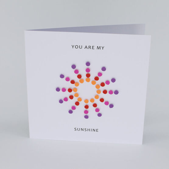 3-D Karte "Sunshine" orange/violette