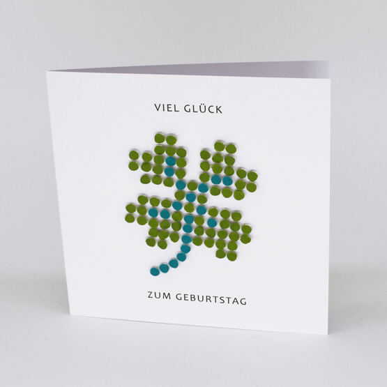 3-D Karte "Viel Glück" Grün