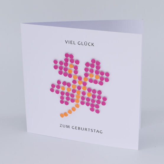 3-D Karte "Viel Glück" Pink