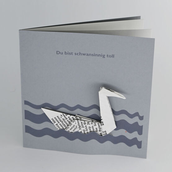 Karte Origami "Schwan"