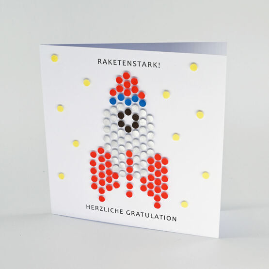 3-D Karte "Raketenstark!"
