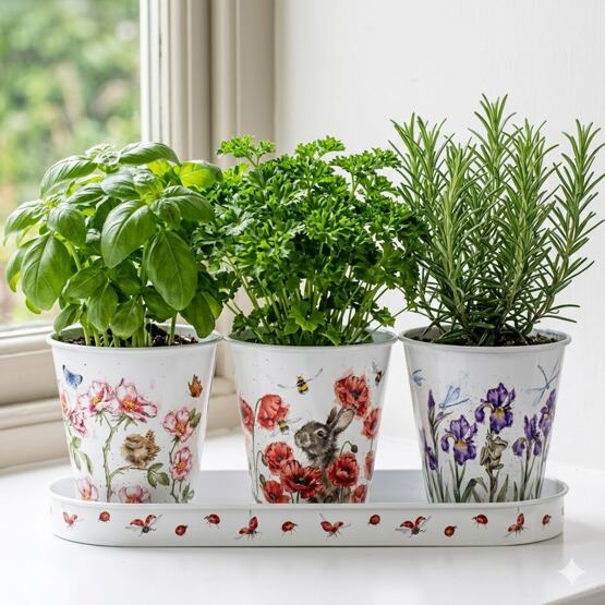 Wrendale Designs Kräutertopf-Set – Illustrationen von Hannah Dale