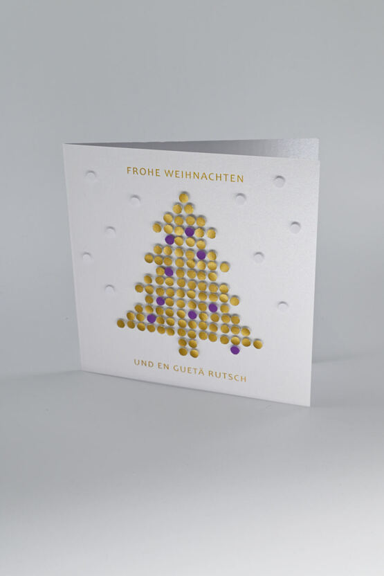 Karte "Weihnachtsbaum" Gold