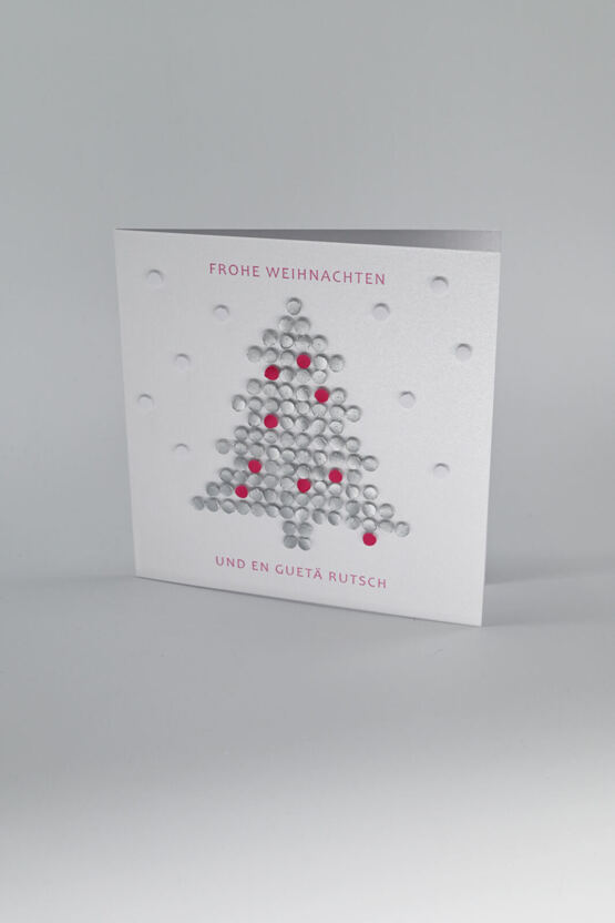 Karte "Weihnachtsbaum" Silber
